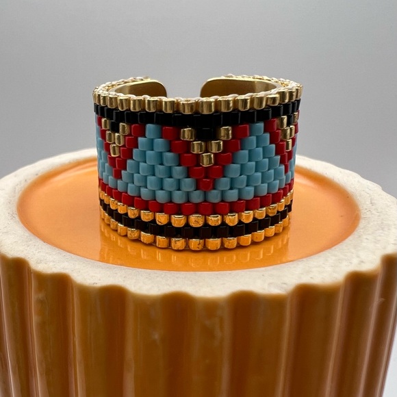 Stylish Miyuki Beaded Adjustable Rings - Boho Chic Statement Rings - Picture 12 of 14